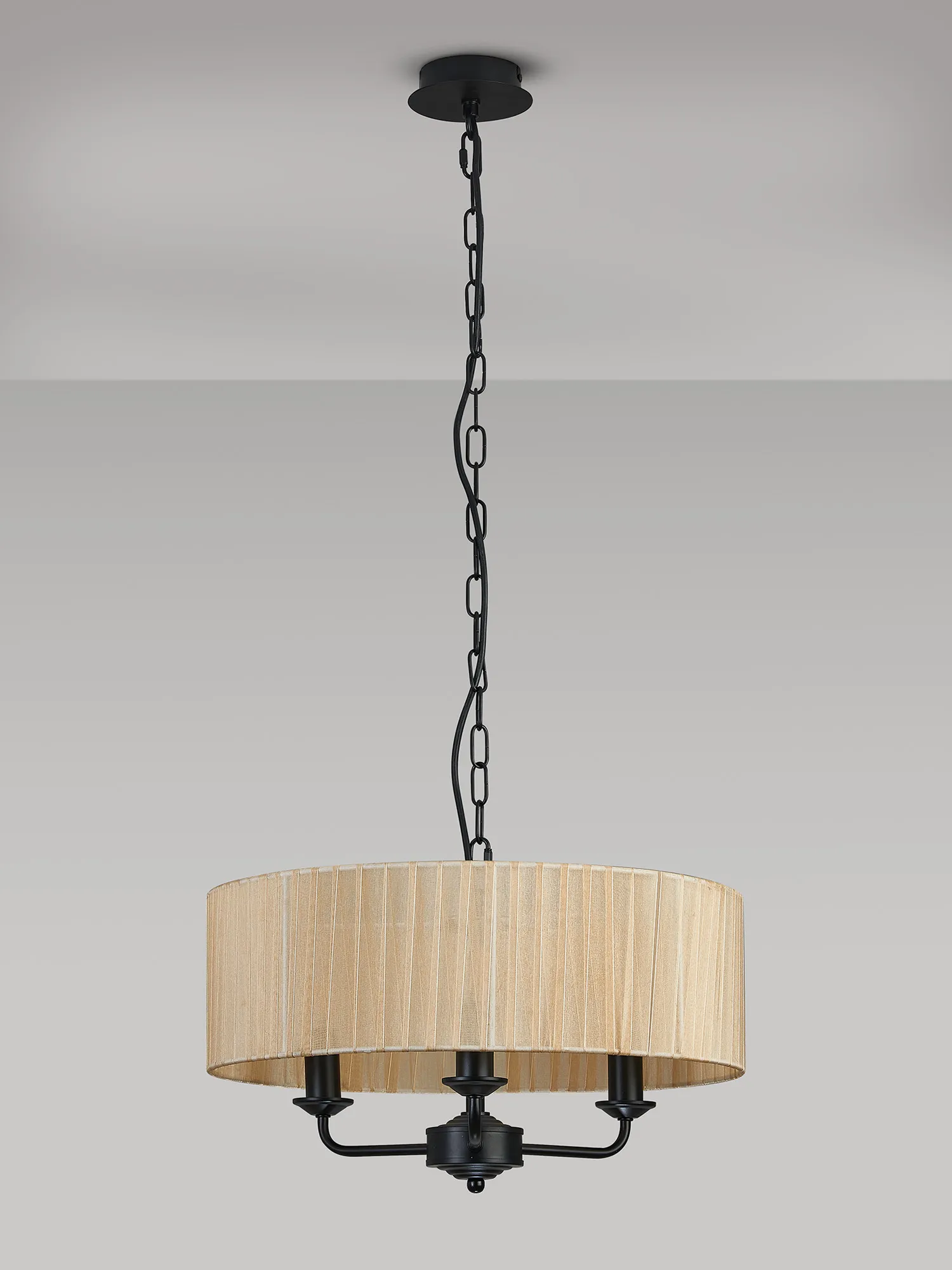 Banyan 45cm 3 Light Pendant Matt Black, Soft Bronze DK1029  Deco Banyan MB SB